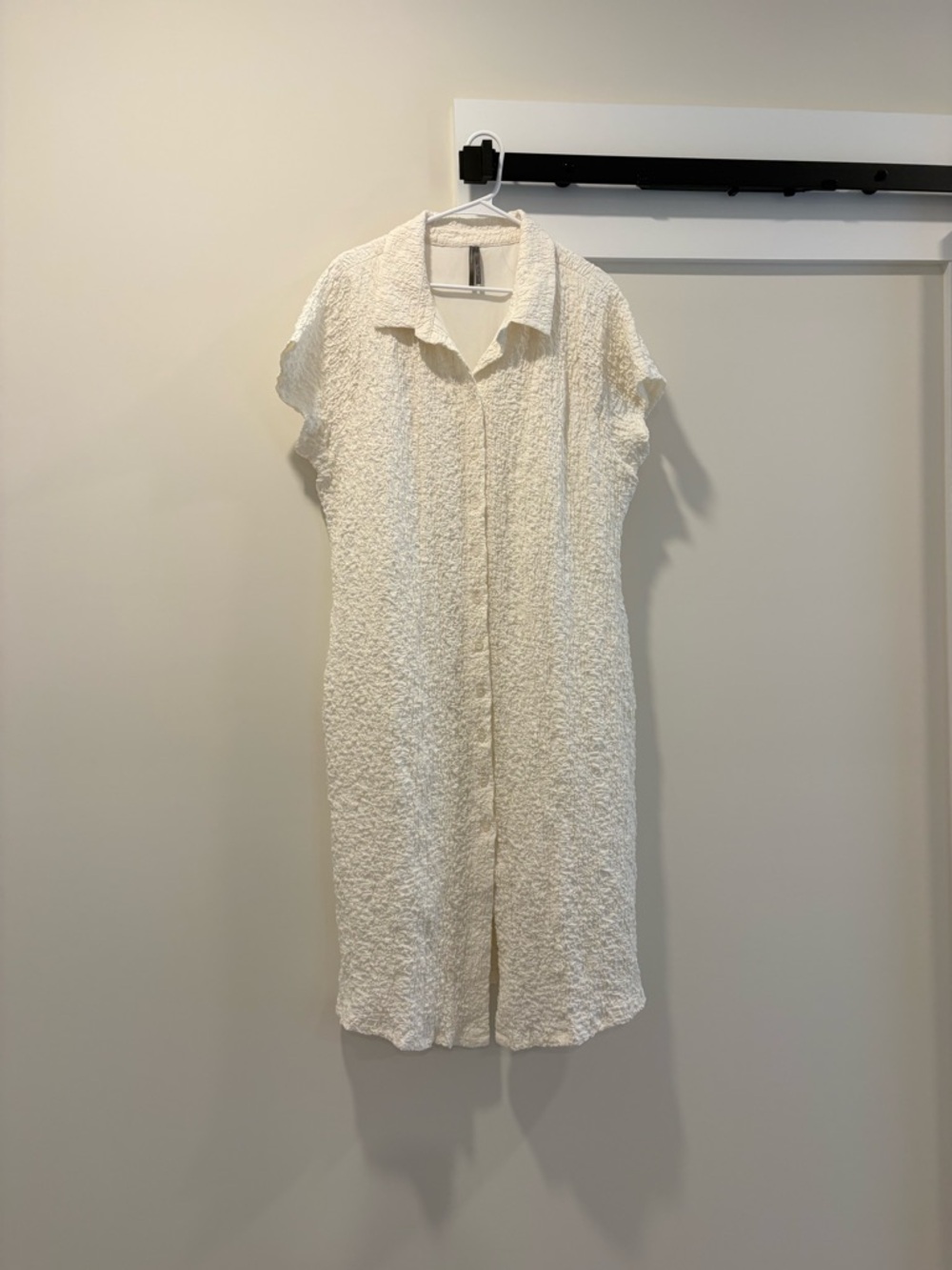 Anthropologie Short Sleeve Collared Textured Dress